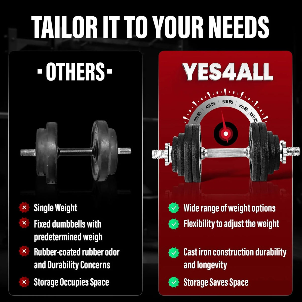 Dumbbell Adjustable 1" - 40Lbs