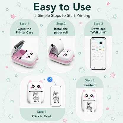 Mini Sticker Printer, Sticker Maker Machine, Bluetooth Thermal Label Maker