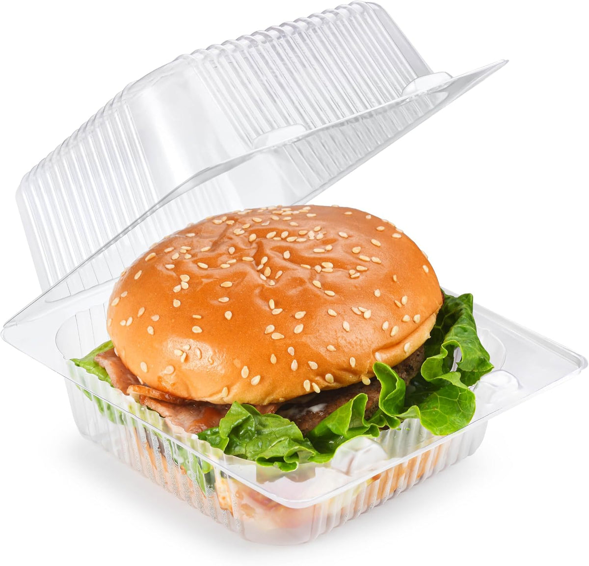 50 Pcs Heavy Duty Plastic Clear Clamshell Food Containers with Lids