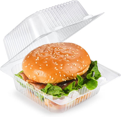 50 Pcs Heavy Duty Plastic Clear Clamshell Food Containers with Lids