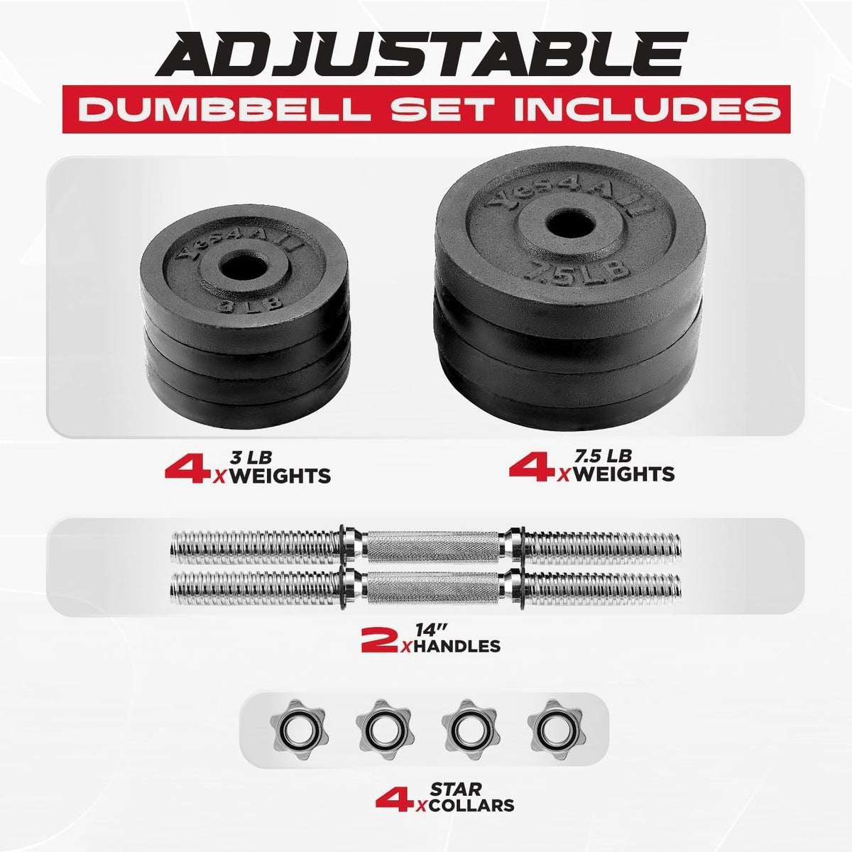 Yes4All Old School Adjustable Dumbbell Set with Weight Plates, Star Lock Collars/Connector, 40Lbs to 200Lbs Adjustable Weight Plates Set