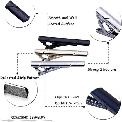 Tie Clips for Men, 6Pcs Tie Bar with Gift Box Wedding Banquet