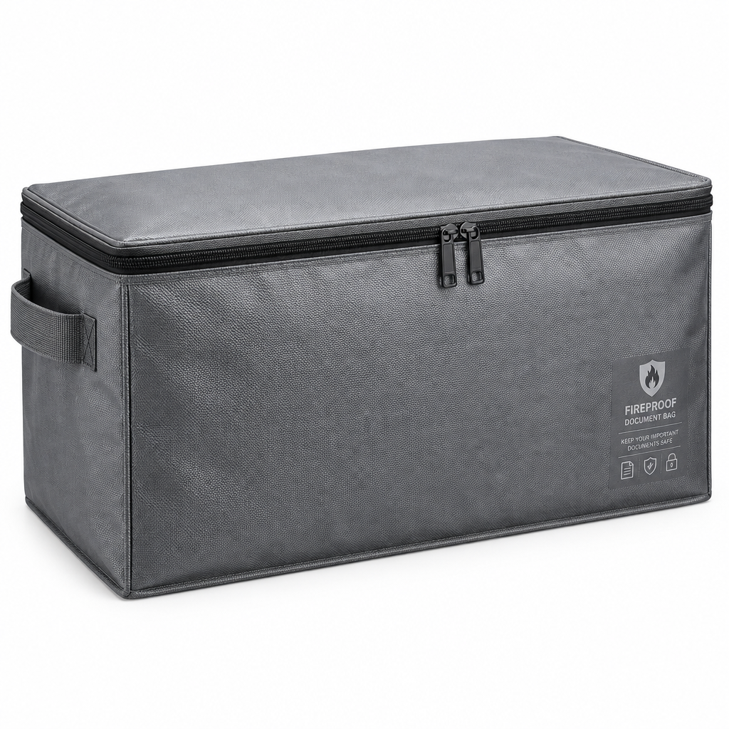 Large Fireproof Document Bag for Home Safe Storage, 24 X 12 X 12In, Grey