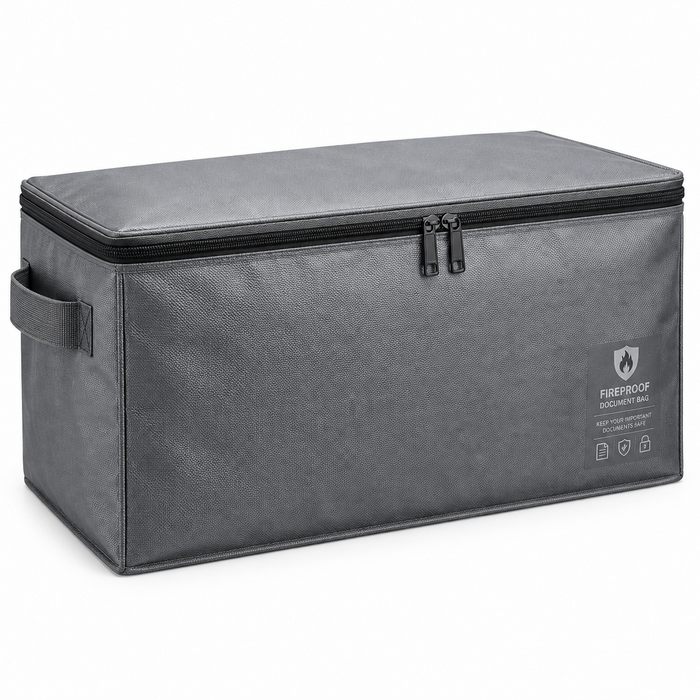 Large Fireproof Document Bag for Home Safe Storage, 24 X 12 X 12In, Grey